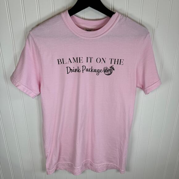 Cruise T-Shirt Blame It On The Drink Package Size Sm - Picture 1 of 3